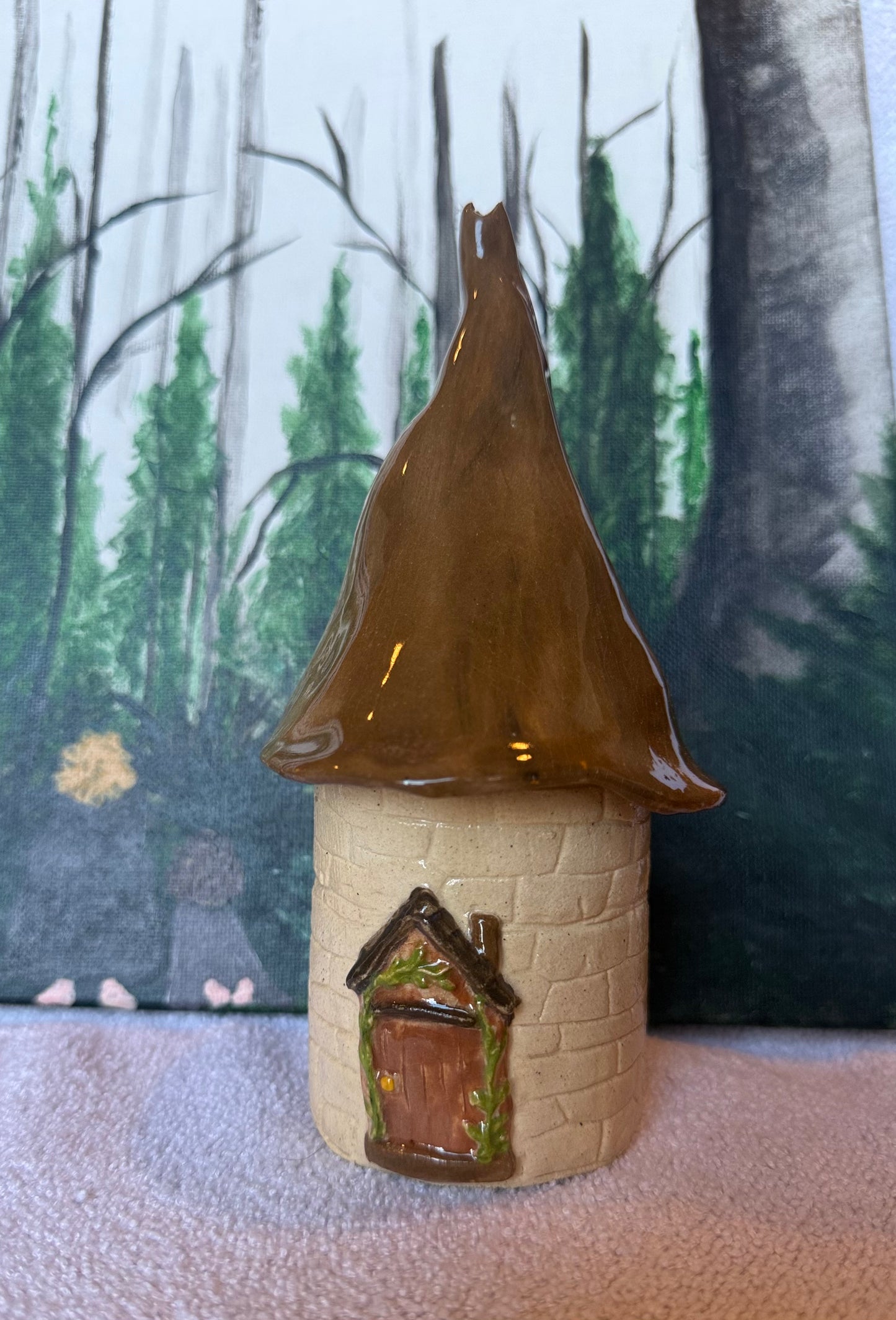 Enchanted Woodland Cottage Incense Burner Brown