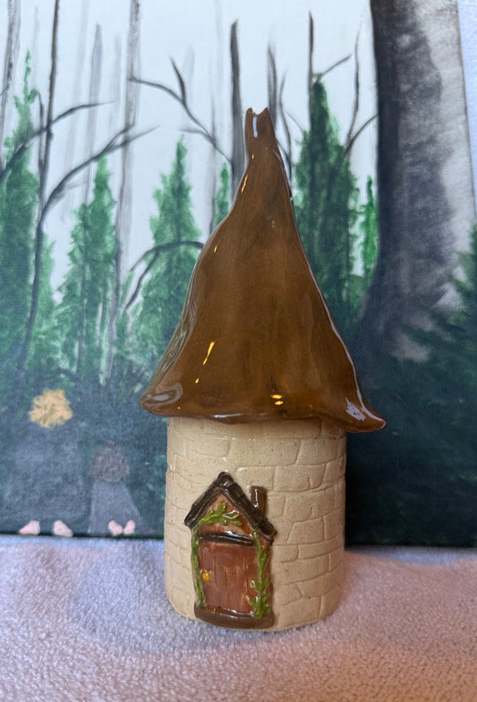 Enchanted Woodland Cottage Incense Burner Brown