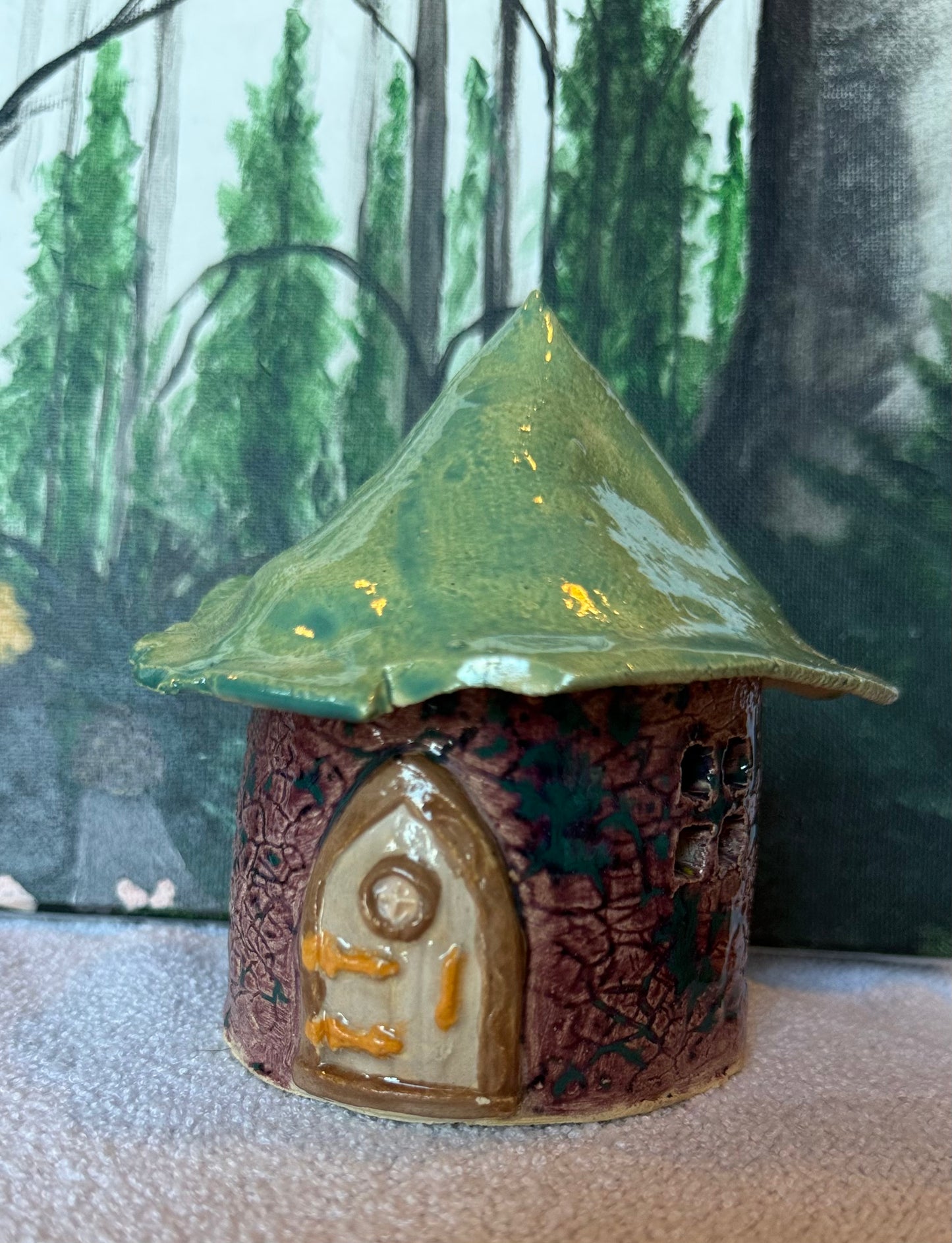Enchanted Woodland Cottage Incense Burner Short