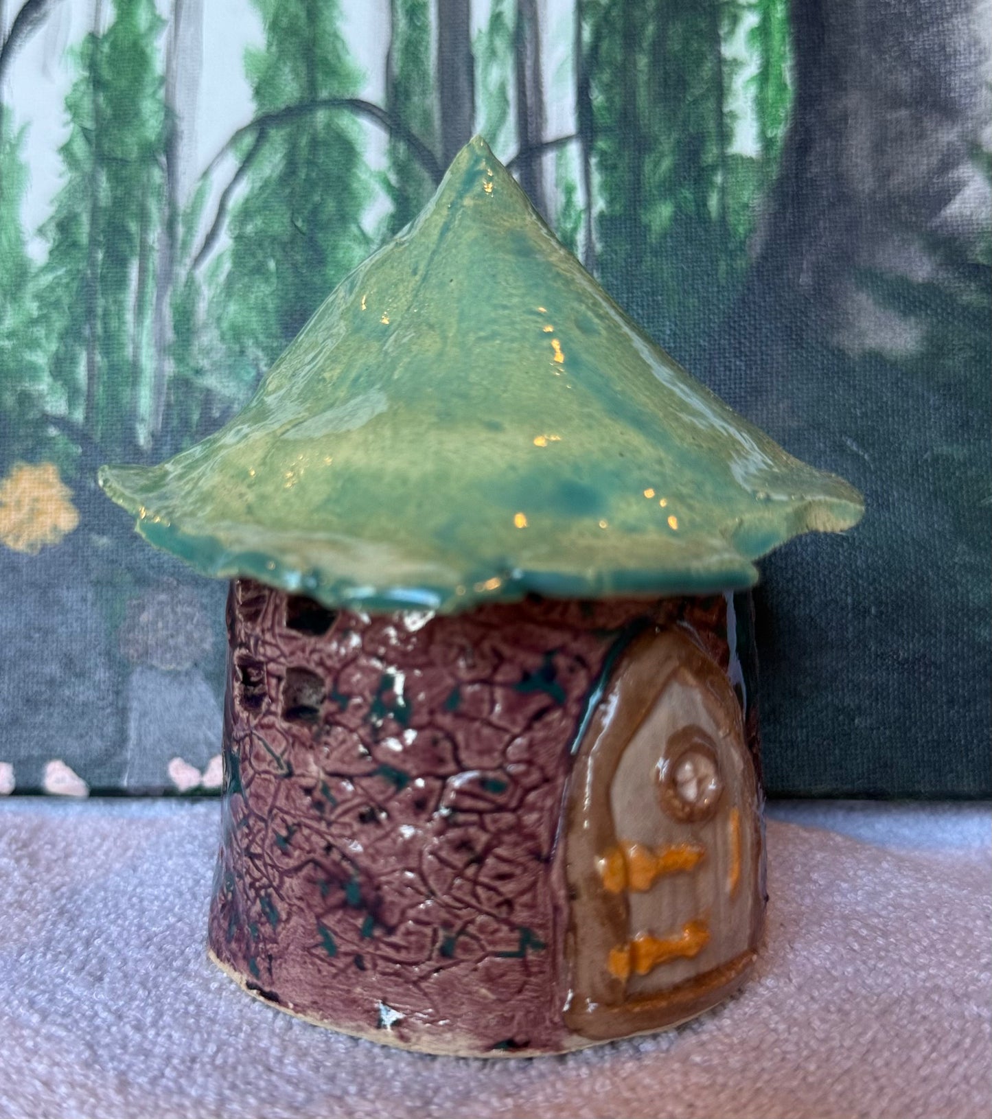 Enchanted Woodland Cottage Incense Burner Short